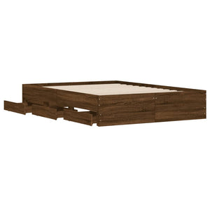 Bettgestell 120x190 cm mit Schubladen Eichen-Optik