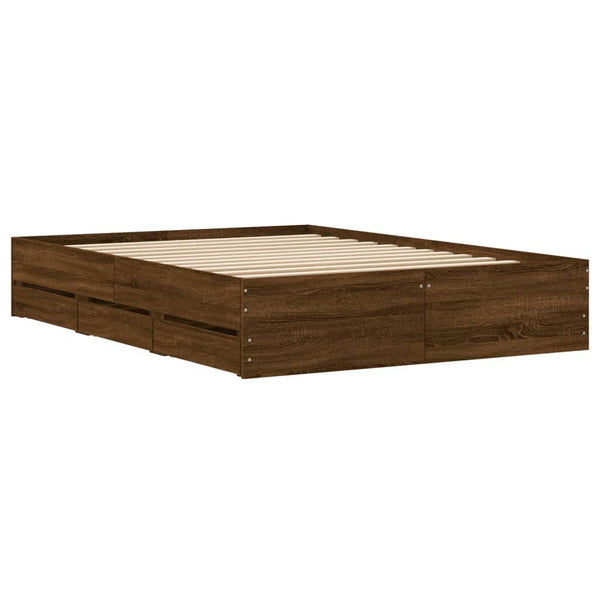 Bettgestell 120x190 cm mit Schubladen Eichen-Optik