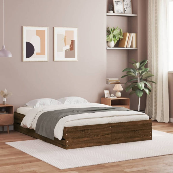 Bettgestell 120x190 cm mit Schubladen Eichen-Optik