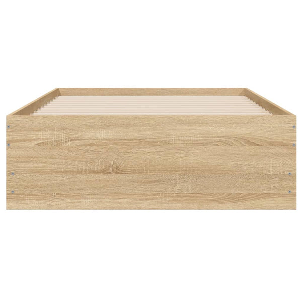 vidaXL Cadre de lit avec tiroirs Chêne Sonoma 90x190 cm Bois d'ingénierie