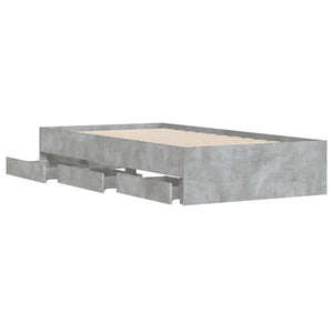 Bettgestell mit Schubladen 90x190 Betongrau