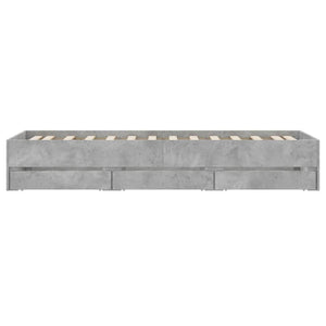 Bettgestell mit Schubladen 90x190 Betongrau