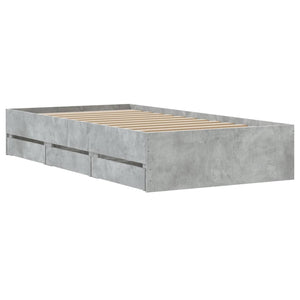 Bettgestell mit Schubladen 90x190 Betongrau