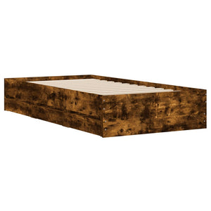 Bettgestell Räuchereiche 90x190 cm mit Schubladen