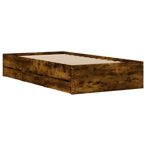 Bettgestell Räuchereiche 90x190 cm mit Schubladen