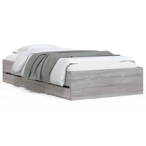 Bettgestell Grau Sonoma 90x190 cm mit Schubladen