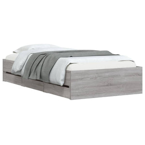 Bettgestell Grau Sonoma 90x190 cm mit Schubladen