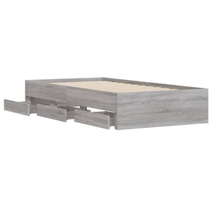 Bettgestell Grau Sonoma 90x190 cm mit Schubladen