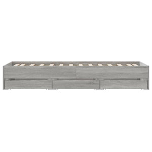 Bettgestell Grau Sonoma 90x190 cm mit Schubladen
