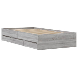 Bettgestell Grau Sonoma 90x190 cm mit Schubladen