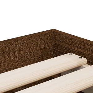 vidaXL Cadre de lit avec tiroirs aspect chêne marron 90x190 cm