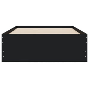 vidaXL Cadre de lit avec tiroirs Noir 75x190 cm Aggloméré