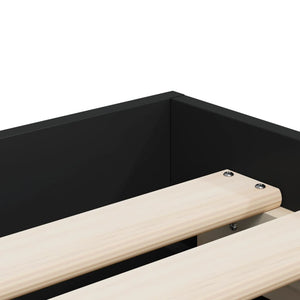 vidaXL Cadre de lit avec tiroirs Noir 75x190 cm Aggloméré