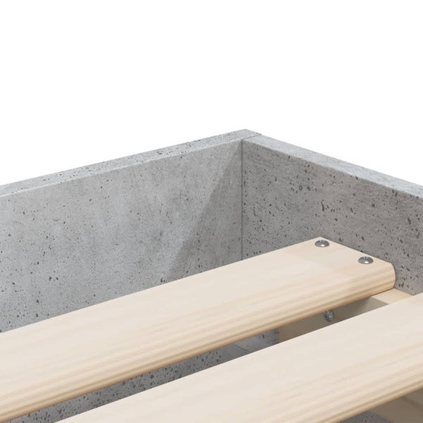 Bettgestell 75x190 cm mit Schubladen Betongrau