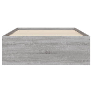 Bettgestell mit Schubladen 75x190 cm Grau Sonoma