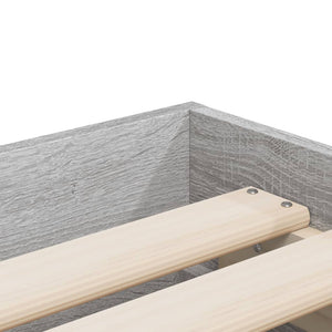 Bettgestell mit Schubladen 75x190 cm Grau Sonoma