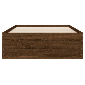 vidaXL Bed Frame with Drawers Brown Oak-Effect 75x190 cm