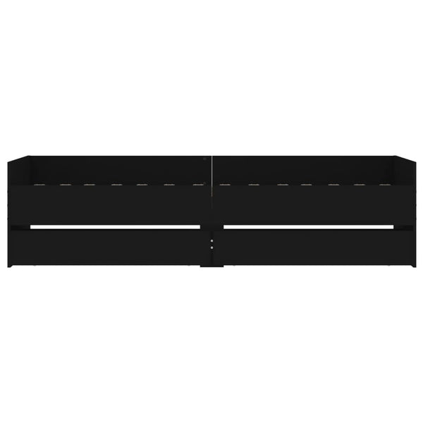 Bettgestell Schwarz 100x200 cm mit Schubladen