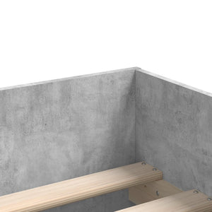 vidaXL Cadre de lit avec tiroirs Gris béton 100x200 cm