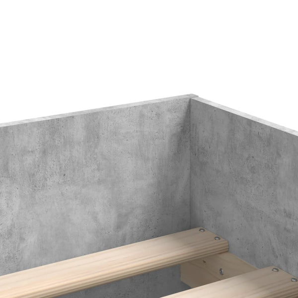 vidaXL Cadre de lit avec tiroirs Gris béton 100x200 cm