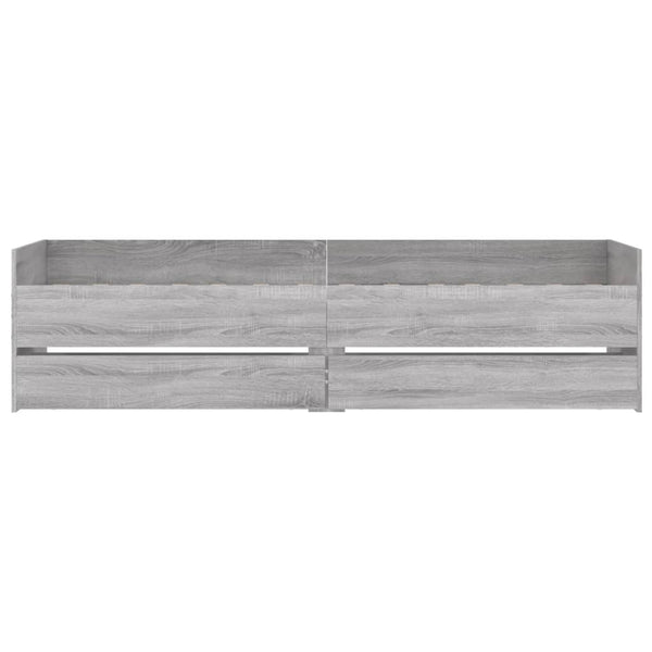 vidaXL Cadre de lit avec tiroirs Gris Sonoma 100x200 cm