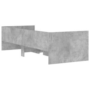 vidaXL Cadre de lit avec tiroirs Gris béton 90x200 cm