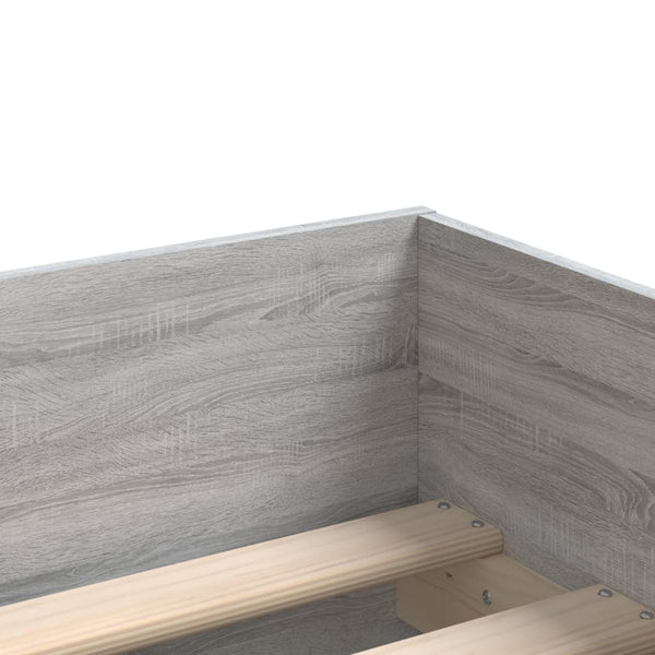 vidaXL Cadre de lit avec tiroirs Gris Sonoma 90x200 cm