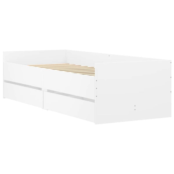 Bettgestell Weiß 90x190 cm mit Schubladen