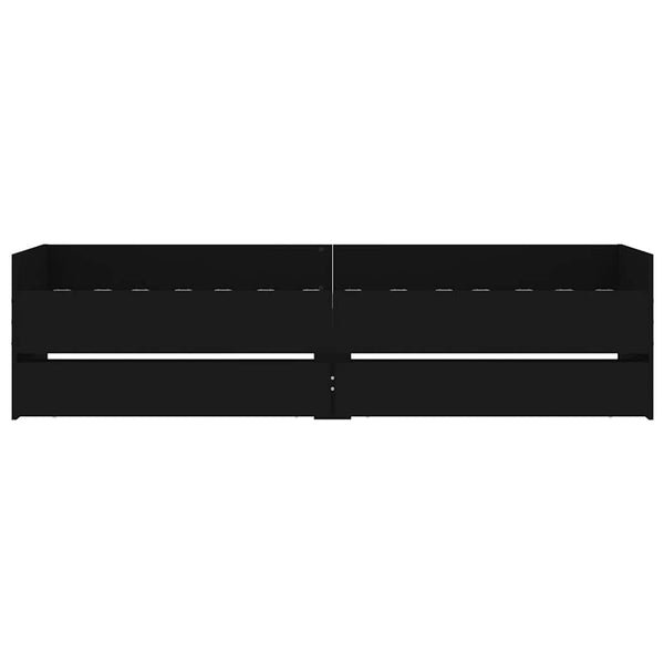 Bettgestell Schwarz 90x190 cm mit Schubladen