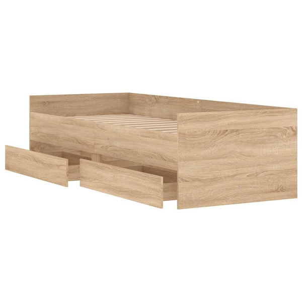 vidaXL Bed Frame with Drawers Sonoma Oak 90x190 cm