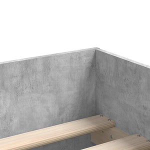 vidaXL Cadre de lit avec tiroirs Gris béton 90x190 cm