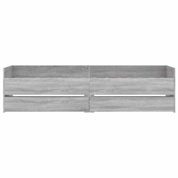 vidaXL Cadre de lit avec tiroirs Gris Sonoma 90x190 cm