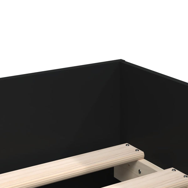 Bett mit Schubladen Schwarz 75x190 cm