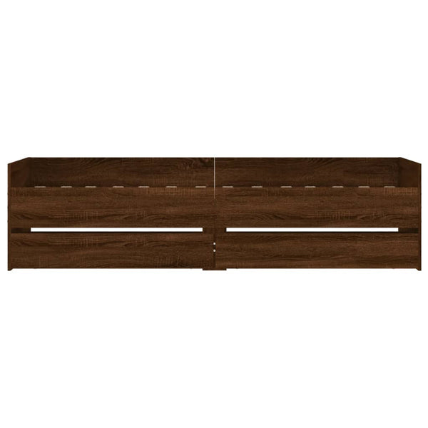 Bett mit Schubladen 75x190 cm Braun Eiche-Optik