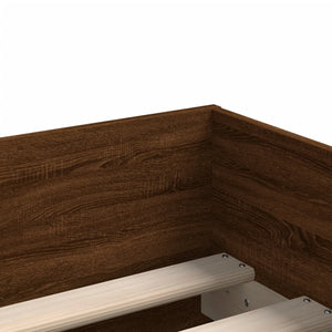 Bett mit Schubladen 75x190 cm Braun Eiche-Optik