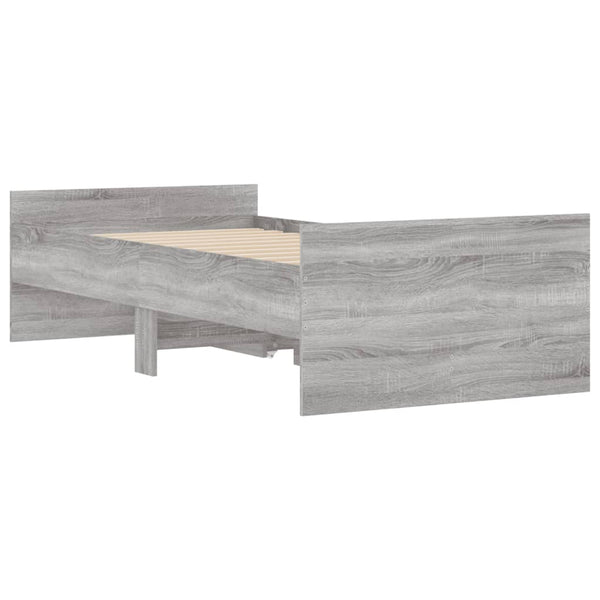 Bett mit Schubladen Grau 75x190 cm