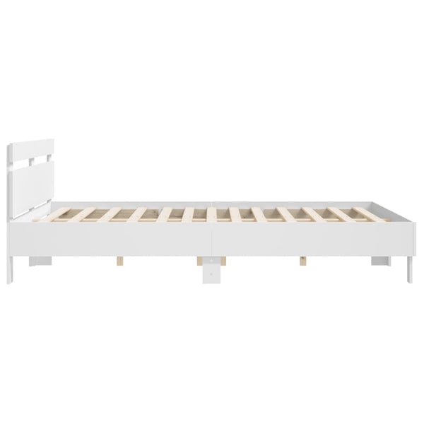 Bettgestell Weiß 200x200 cm mit Kopfteil