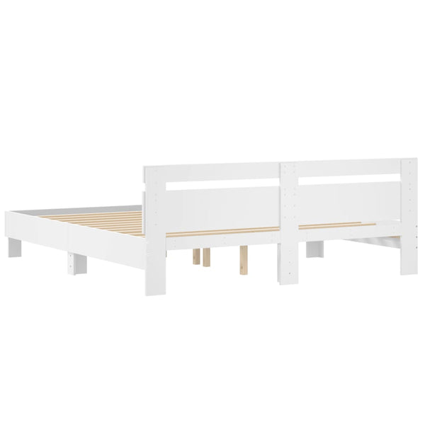 Bettgestell Weiß 200x200 cm mit Kopfteil