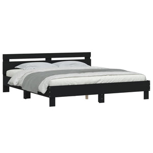 Bettgestell Schwarz 200x200 cm mit Kopfteil