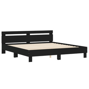 Bettgestell Schwarz 200x200 cm mit Kopfteil
