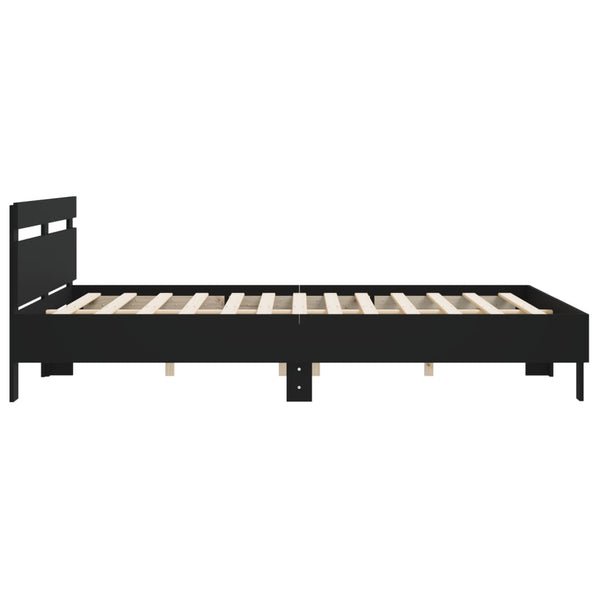 Bettgestell Schwarz 200x200 cm mit Kopfteil