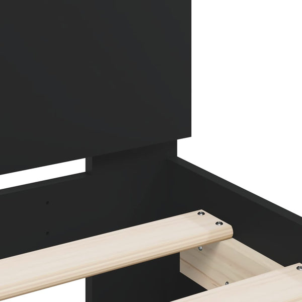 Bettgestell Schwarz 200x200 cm mit Kopfteil