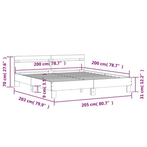 Bettgestell Sonoma-Eiche 200x200 cm