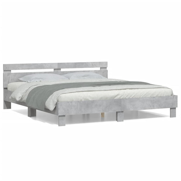 Bettgestell Betongrau 200x200 cm