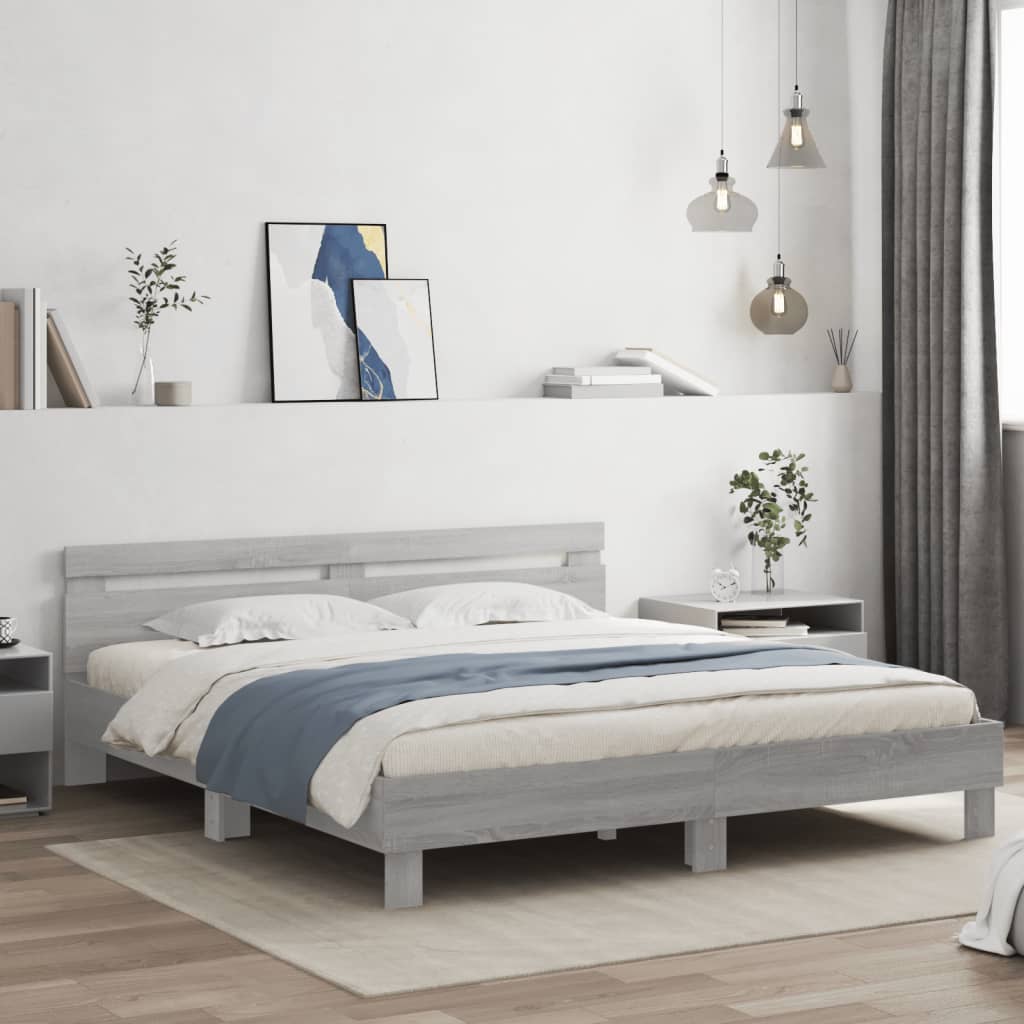 Bettgestell Grau Sonoma 200x200 cm