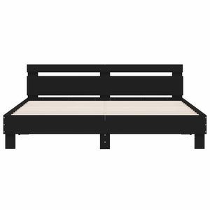 Bettgestell Schwarz 180x200 cm mit Kopfteil