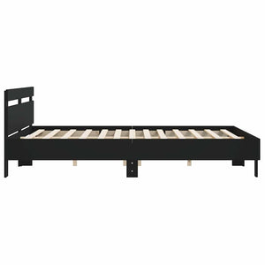 Bettgestell Schwarz 180x200 cm mit Kopfteil