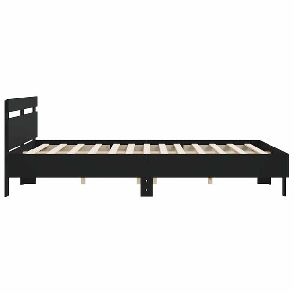 Bettgestell Schwarz 180x200 cm mit Kopfteil