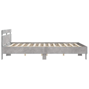 vidaXL Cadre de lit avec tête de lit Gris béton 180x200 cm Bois d'ingénierie