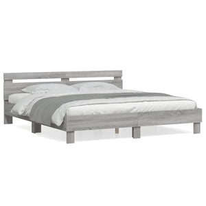 Bettgestell 180x200 cm Grau Sonoma